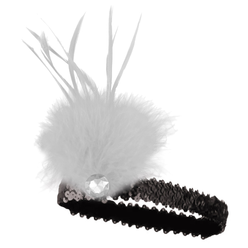 20s Flapper Headband - White/Black image