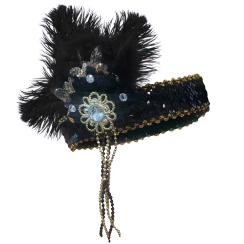 Flapper Headpiece - Deluxe Black/Gold image