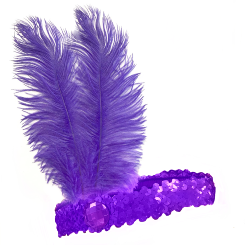 20s Flapper Headband Sequined - Purple image