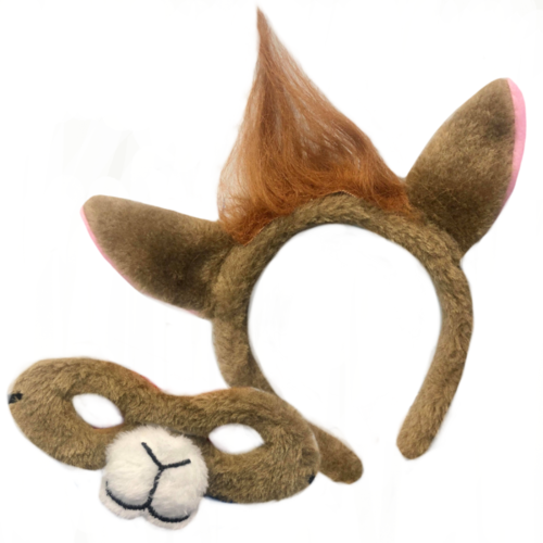 Animal Headband &amp; Mask Set - Alpaca Brown image