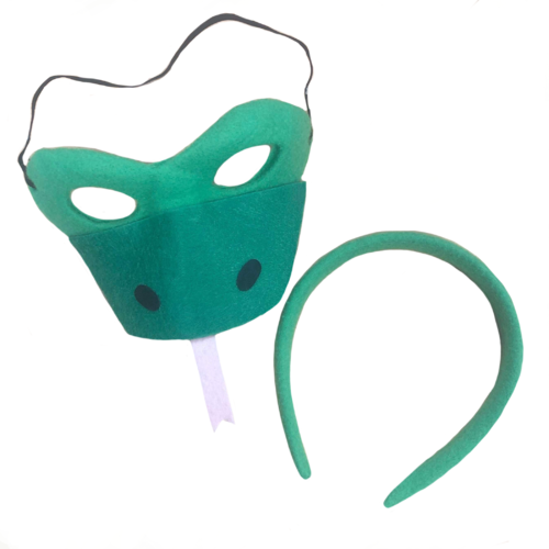 Animal Headband & Mask Set - Green Snake image