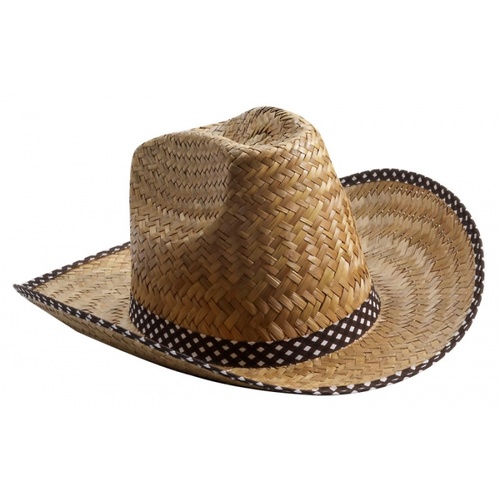 Cowboy Hat w/Trim - Natural image