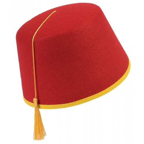 Felt Fez Hat - Red image