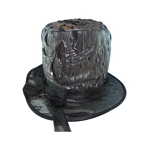 Torn Gravediggers Hat - Metallic Black image