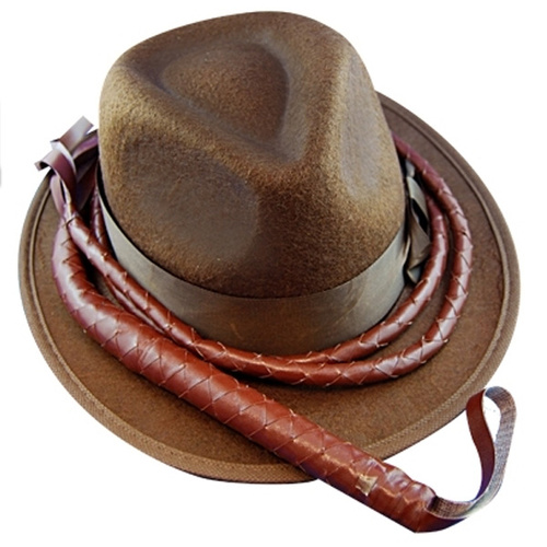 Indiana Hat w/Whip - Brown Feltex