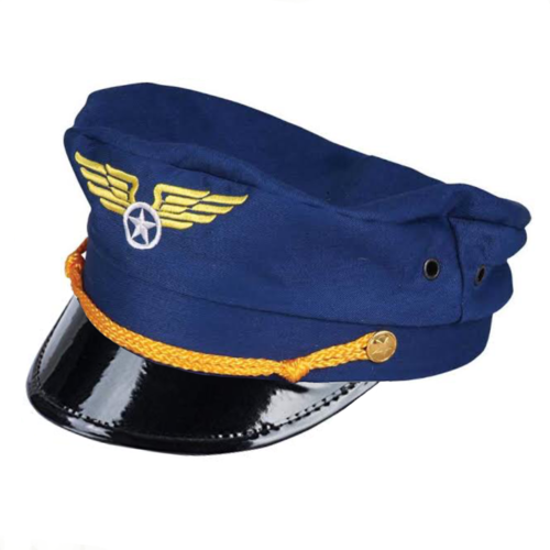 Pilot Hat - Blue w/Wings