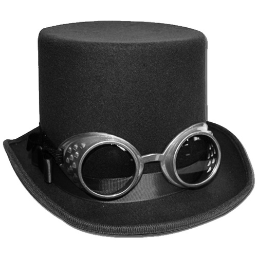 Deluxe Steampunk Top Hat w/Goggles