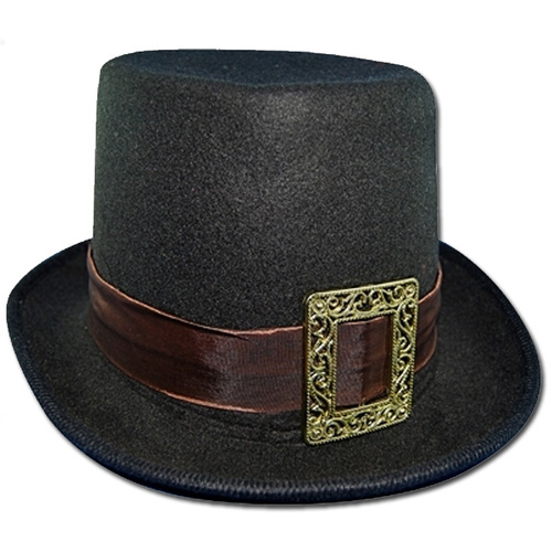 Steampunk Top Hat w/Buckle - Black image