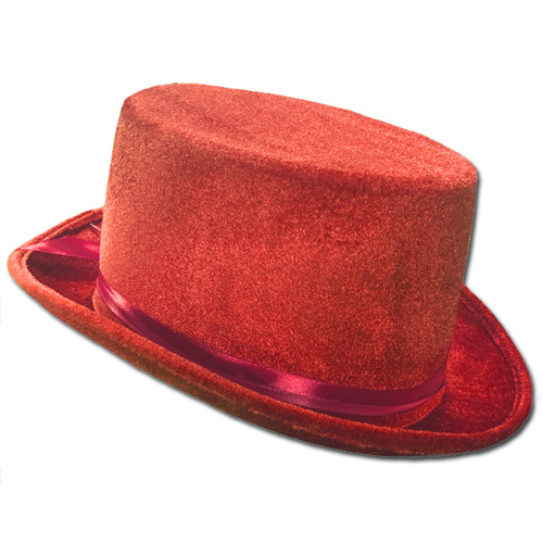 Velvet Top Hat - Red image