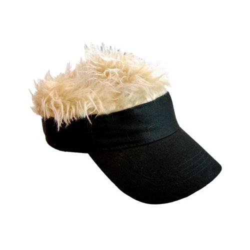 Baby Flair Hair Black Visor Blonde Hair - Child Size image