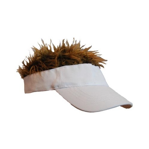 Baby Flair Hair White Visor - Brn Hr - Child Size image