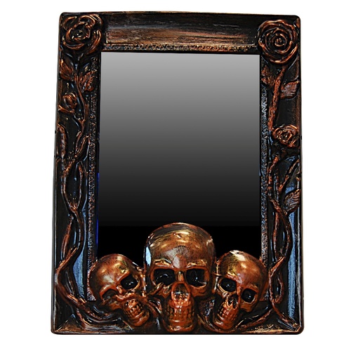 Skull Mirror w/Bronze Trim **SECONDS**
