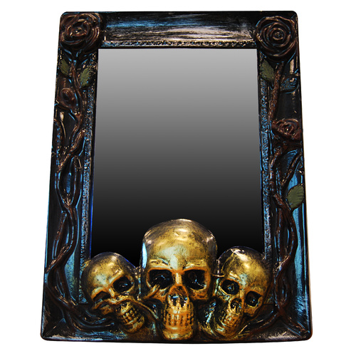 Skull Mirror w/Gold Trim **SECONDS**