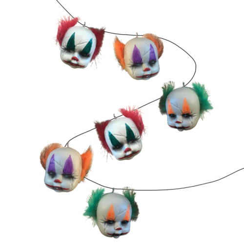 Clown Head Garland - 6 heads included