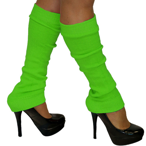 80s Leg Warmers - Fluoro Green image