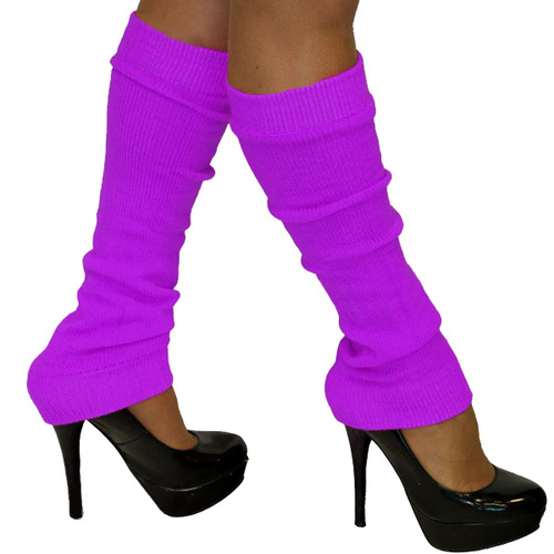 80s Leg Warmers - Fluoro Purple image