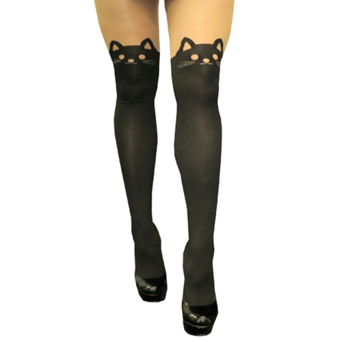 Cute Faux Thigh Highs - Kitty Cat image