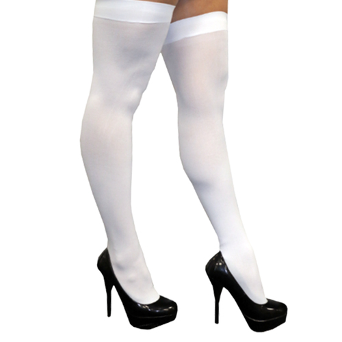 Thigh High Tights - White image