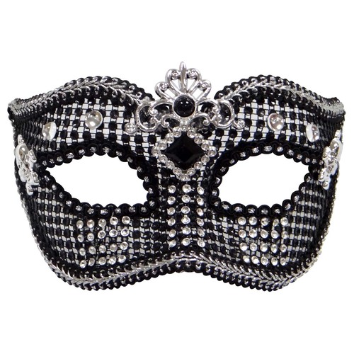 Masquerade Mask - Silver/ Black Women's Style image