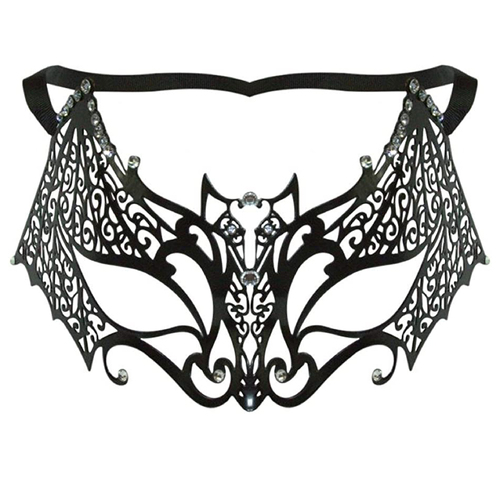Metal Masquerade Mask - Black Bat