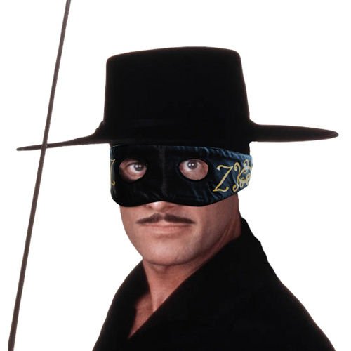 Deluxe Satin Zorro Z Mask - Adult image