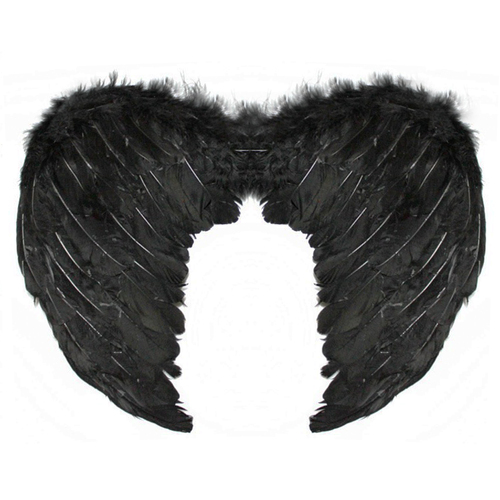 Small Feather Angel Wings - Black image