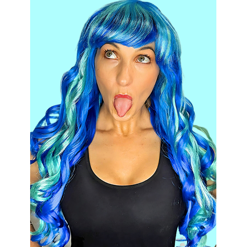 STARRY WIG - Long Luxe Curl Blue image