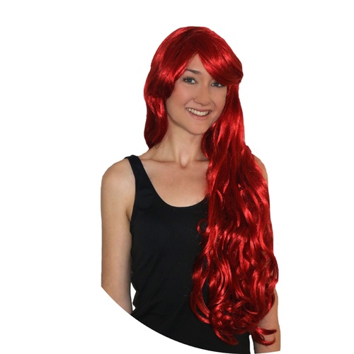 Deluxe Mermaid Long Red w/Fringe wig image